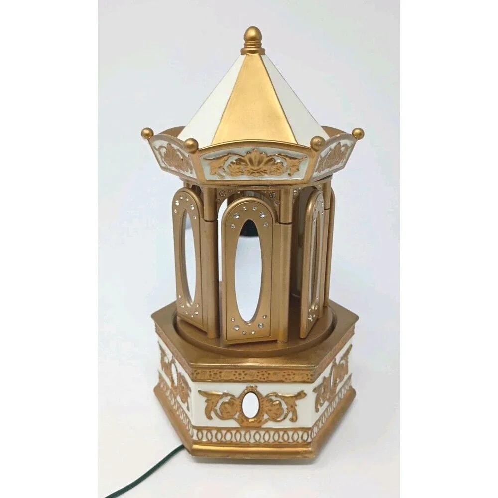 Mr. Christmas White Gold Porcelain Carillion Music Box  Tested Works